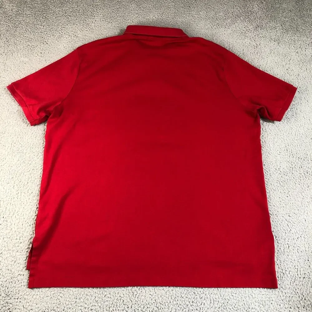 Polo Ralph Lauren Shirt Adult XXL Red Dad Pony Logo Preppy Men Slit Golf Outdoor